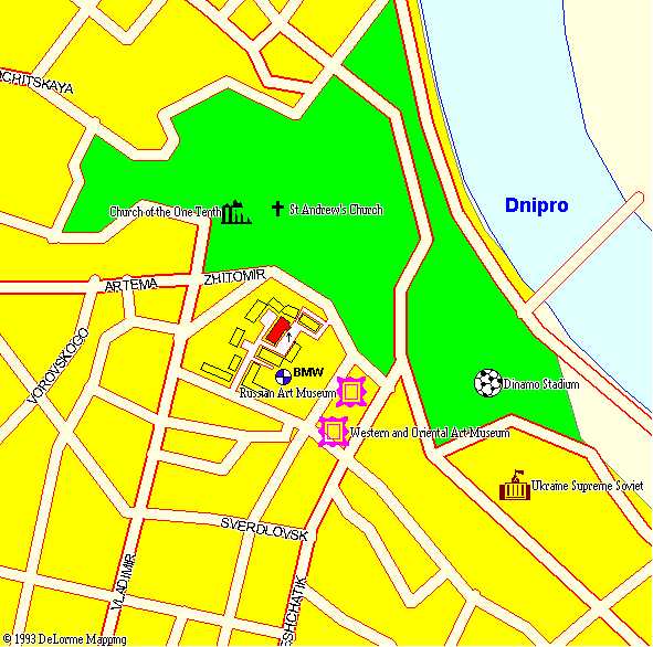 Map of the area, where Plamen lives in Kiev, Ukraine